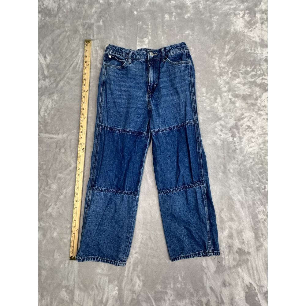 H&M Girl's Size 16 Baggy Oversized Jeans Blue Denim Dark Wash Casual Boxy Pants